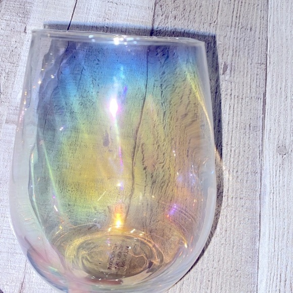 Set of two large size items iridescent stemless wine glasses - Picture 5 of 7